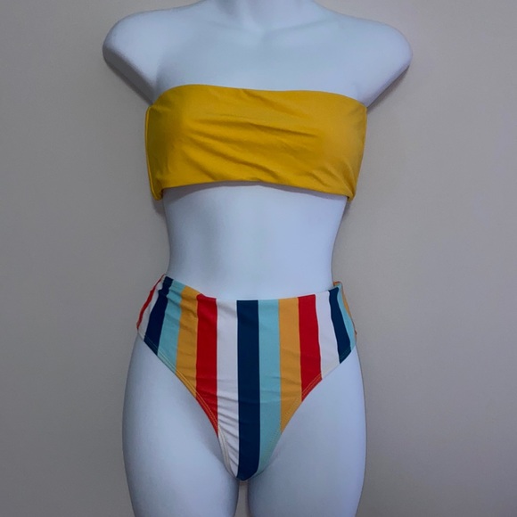 Other - ⭐️$5 SALE⭐️must be bundled 
High Waisted Striped Bikini Size Medium